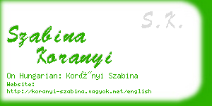 szabina koranyi business card